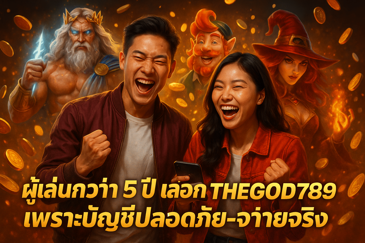 ผู้เล่นกว่า 5 ปี เลือก THEGOD789 เพราะบัญชีปลอดภัย-จ่ายจริง